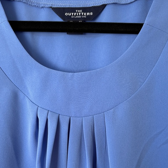NWOT Lands' End Blue Pleated Blouse - Size 10 - Picture 4 of 14